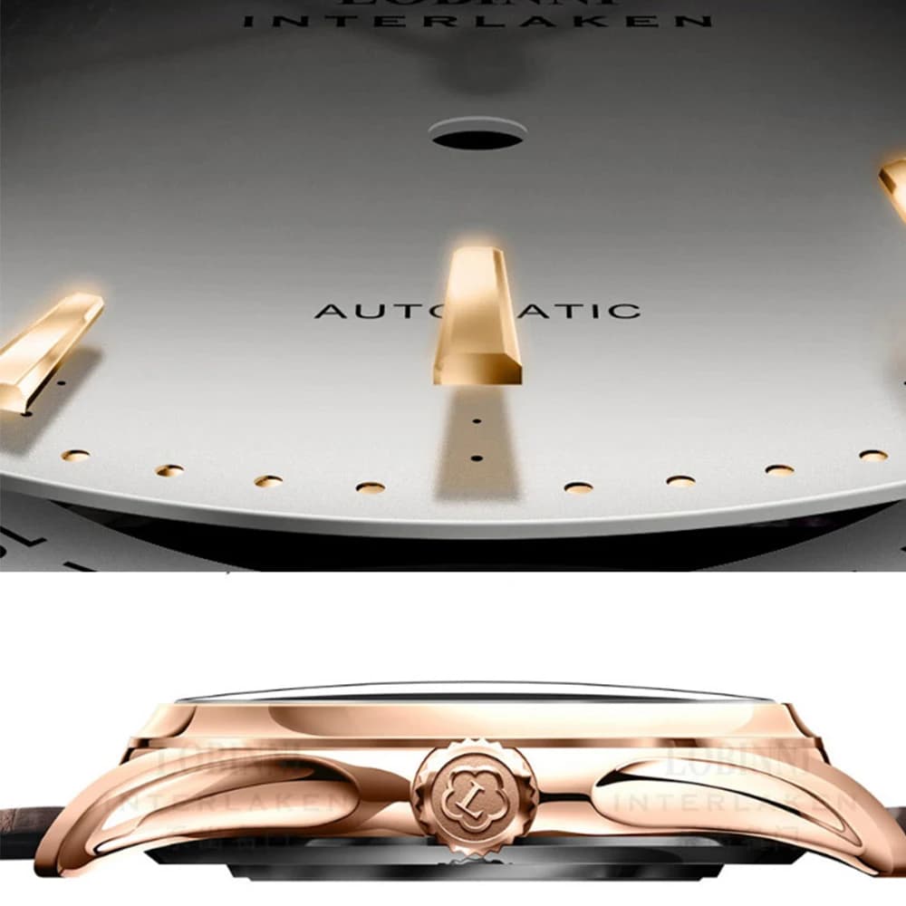 LOBINNI Fashion Business Seagull Automatic Men Mechanical Watches Top Brand Luxury Design Waterproof 50M Male Clock - Image 6