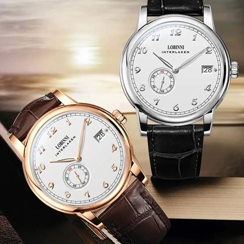 Lobinni Switzerland Luxury Brand 2021 New Products Mens Watch Mini Rotor Movement Watch Super Thin Automatic Mechanical Watch - Image 4