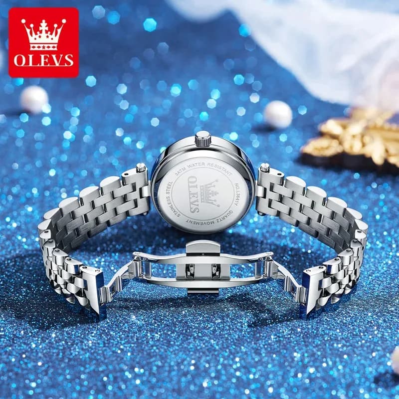 OLEVS 3641 Elegant Waterproof Ladies Quartz Watch Luminous Stainless Steel Starry Dial with Gift Box - Women's Fashion Accessory - Image 5