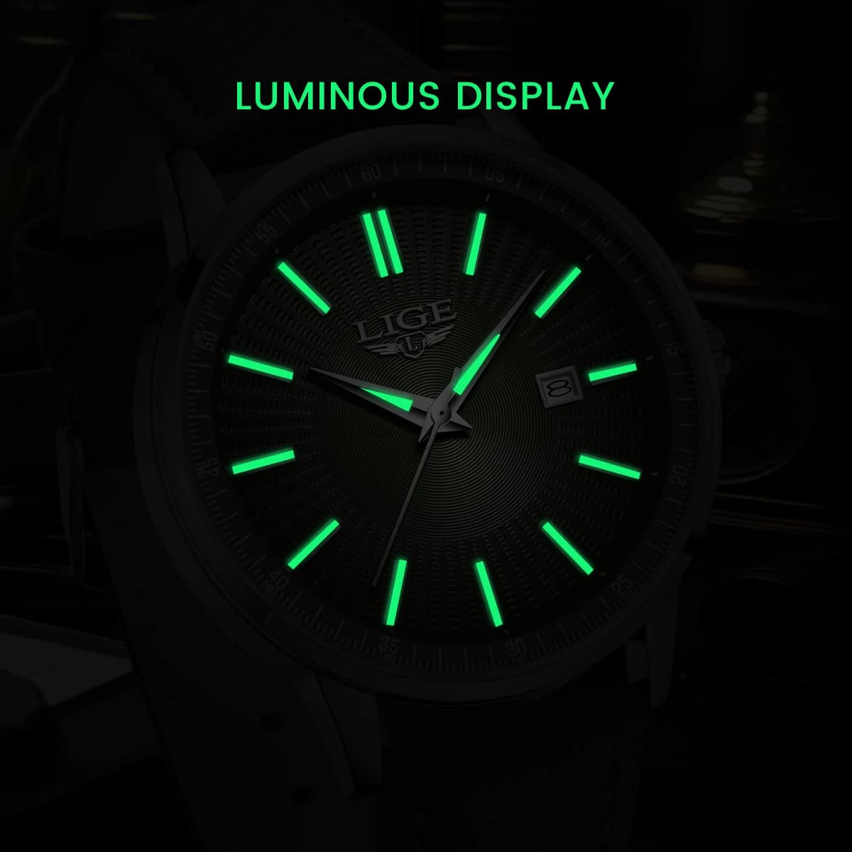 LIGE New Classic Fashion Quartz Man Wrist Watches Automatic Calendar Original Watch For Men Waterproof Leather Luxury Hand Clock - Image 6