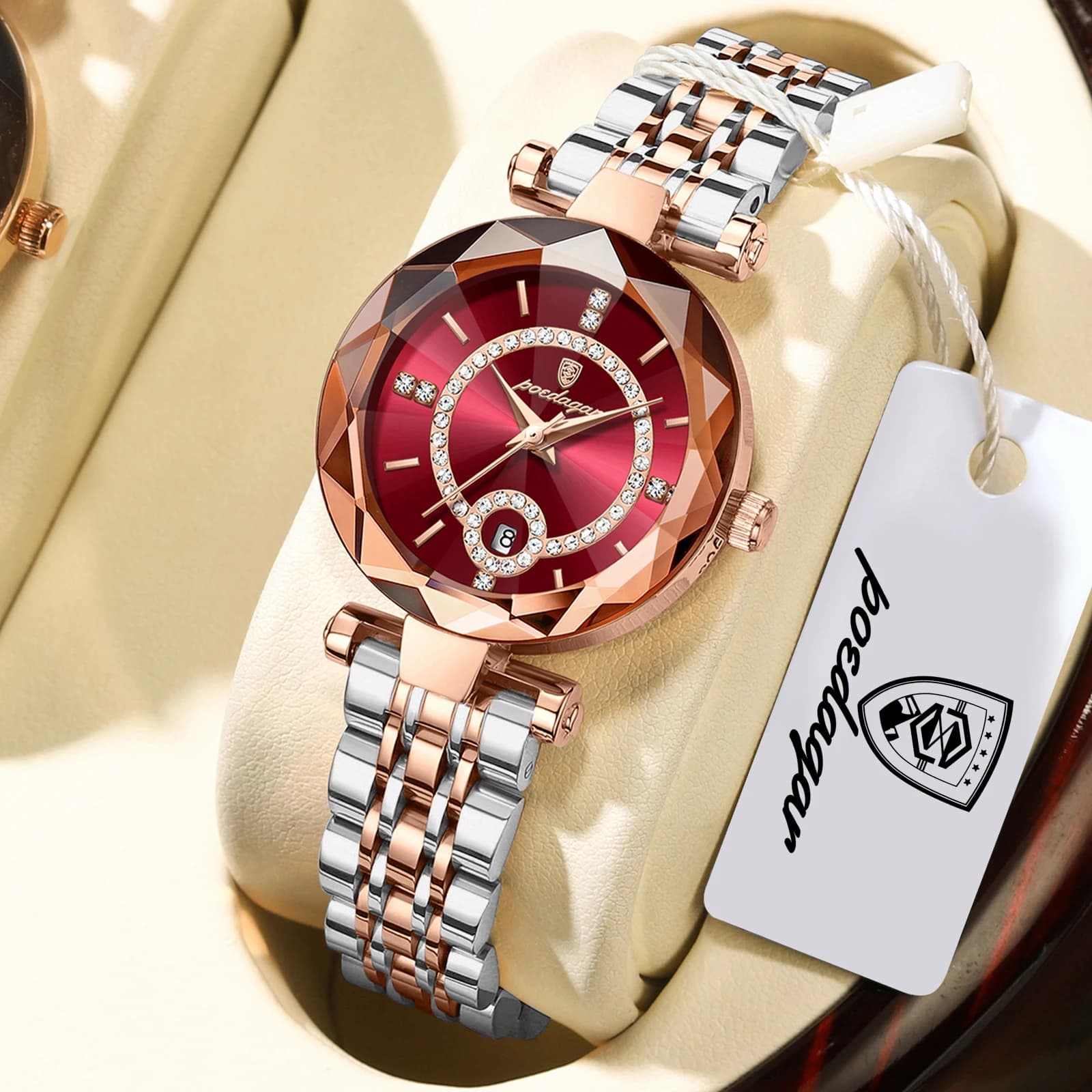 POEDAGAR High Quality Exquisite Wristwatch For Woman Waterproof Stainless Steel Date Quartz Ladies Watch Elegant Women's Watches - Image 2