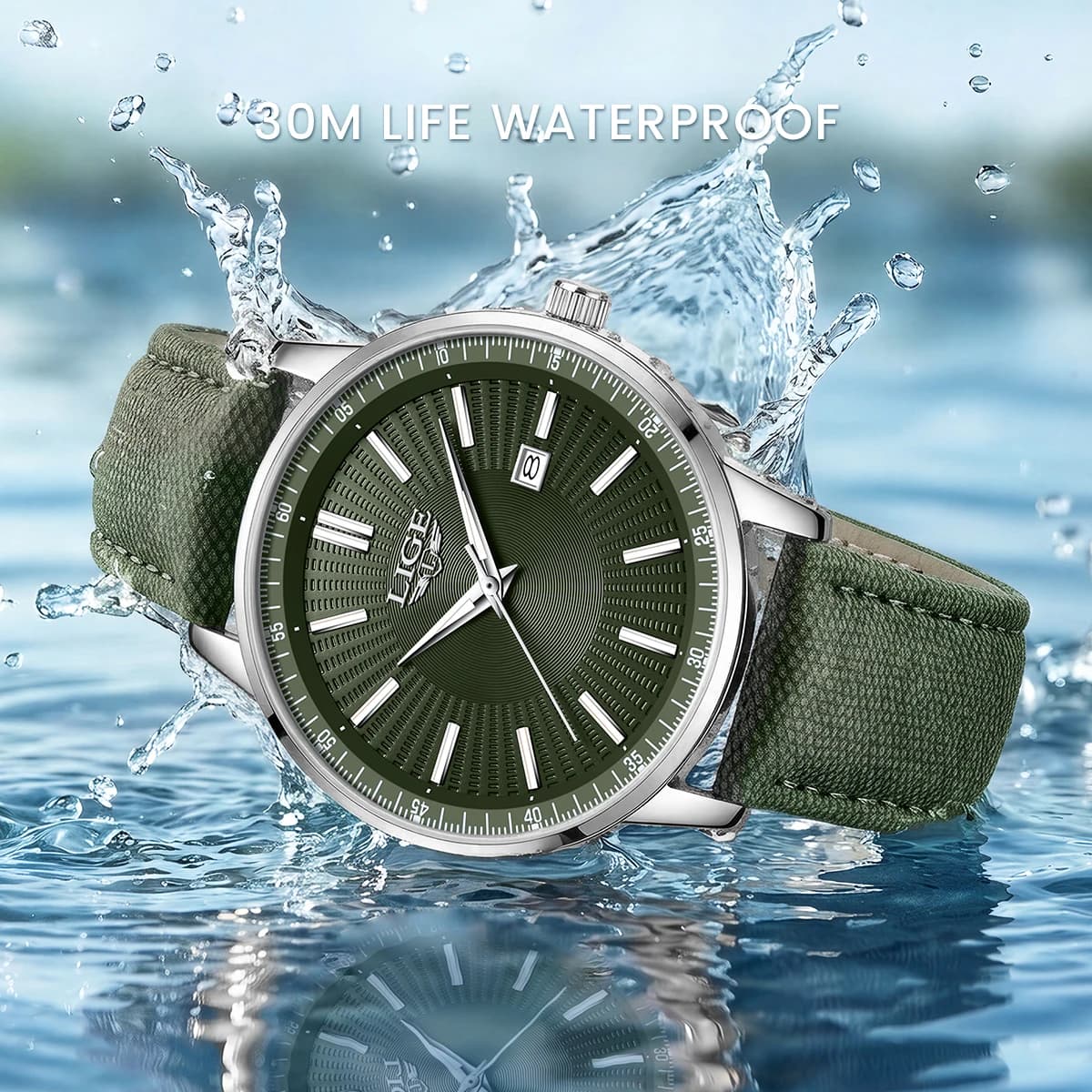 LIGE New Classic Fashion Quartz Man Wrist Watches Automatic Calendar Original Watch For Men Waterproof Leather Luxury Hand Clock - Image 4