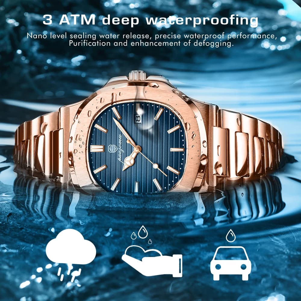 2026 New For Men Fashion Brand Male Watch Waterproof Luminous Stainless Steel Watches  Date Week Casual Quartz Men's Clock Reloj - Image 5